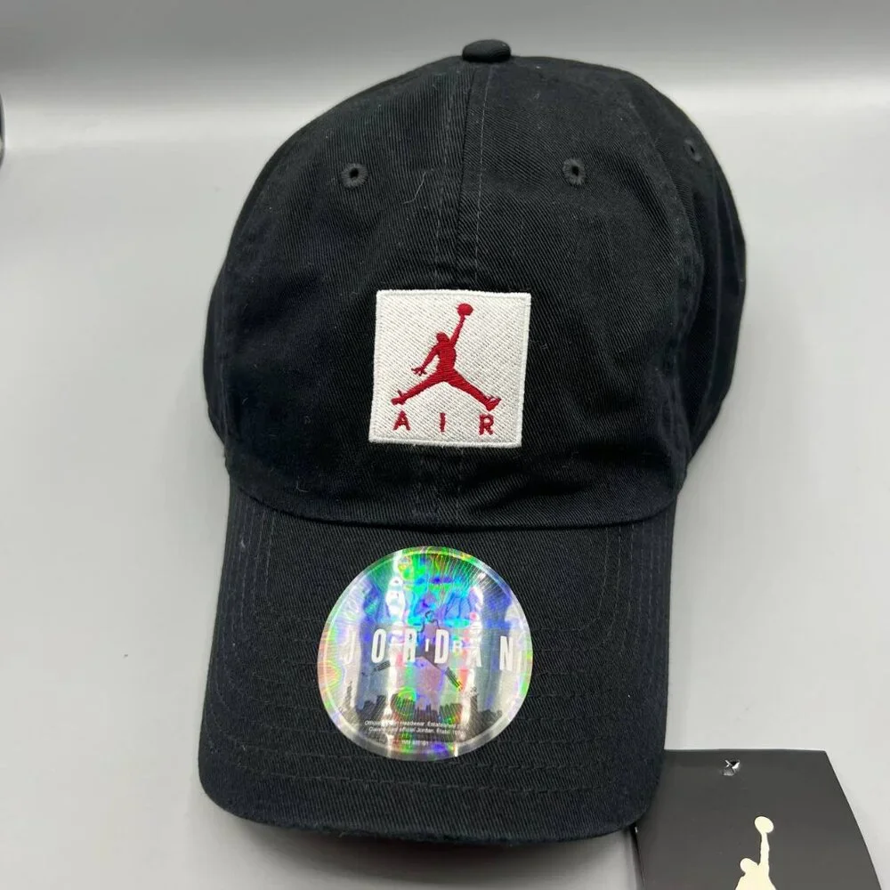 Air Jordan Hat Men Black Red Embroidered Logo Jumpman Strap Back‎ Cap New